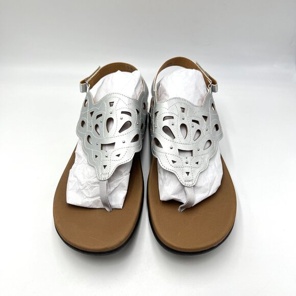 10W 10 WIDE WIDTH‎ Rockport Womens Ridge Sling Silver Summer Sandals Shoes - Picture 2 of 13